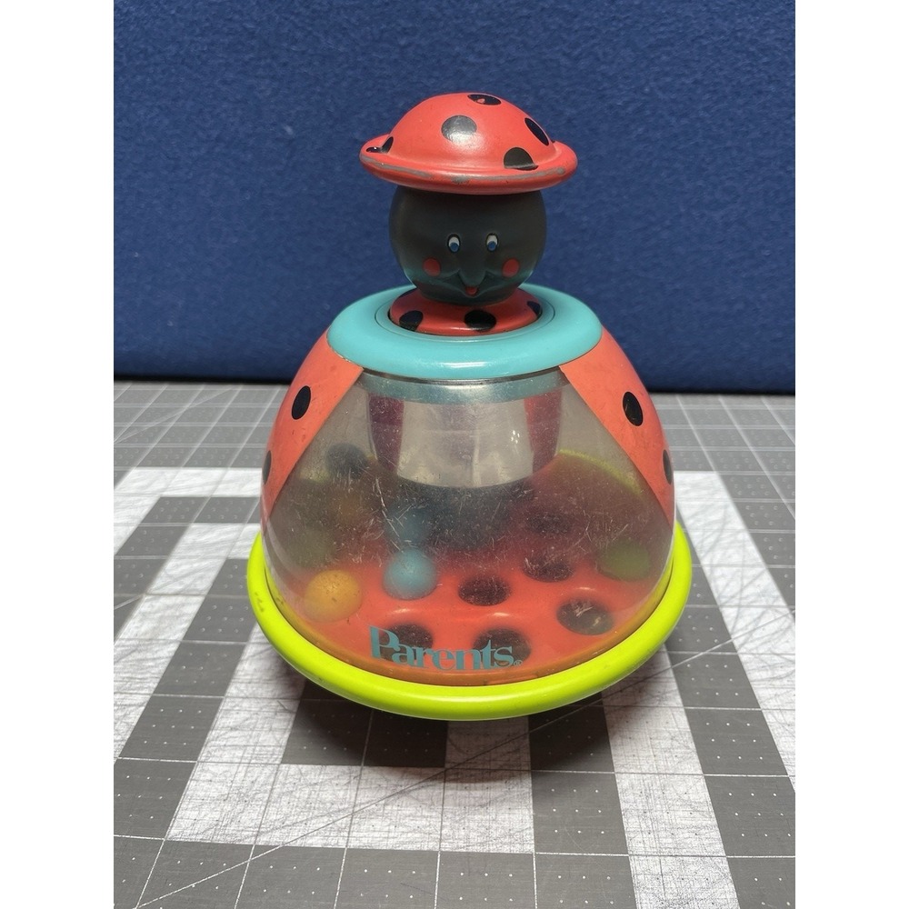 Parents Magazine Development‎ Push Top Toy Balls Spinning Lady Bug Vintage